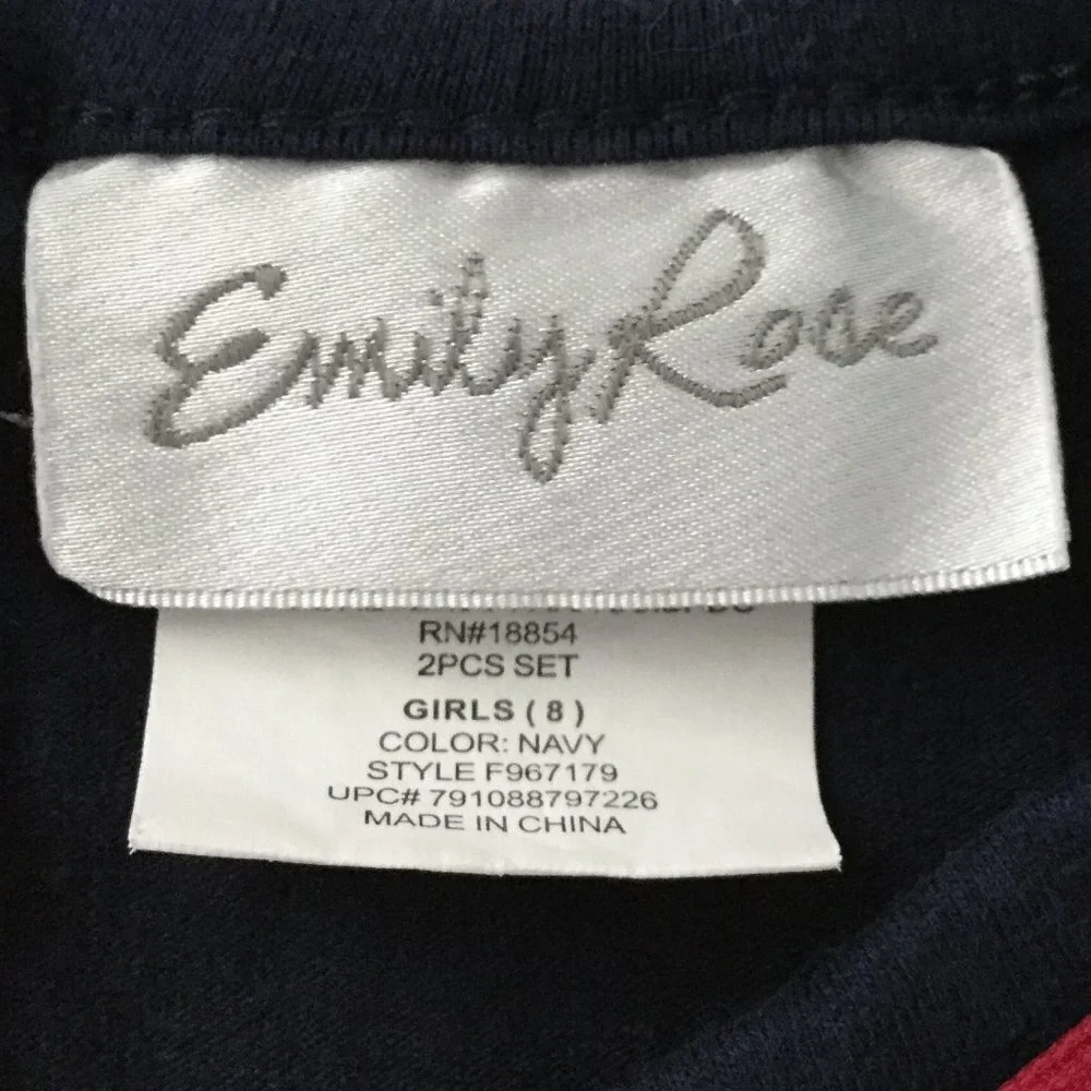 Emily Rose Navy & Pink Ruffle Trim Owl Love Top - Picture 2 of 10